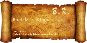 Barták Kinga névjegykártya